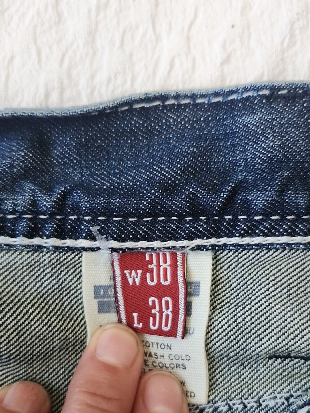 Stetson Men's Rocks Fit Bootcut Denim Jeans Thick Stitch Frayed X Size 38x38 - Picture 3 of 15